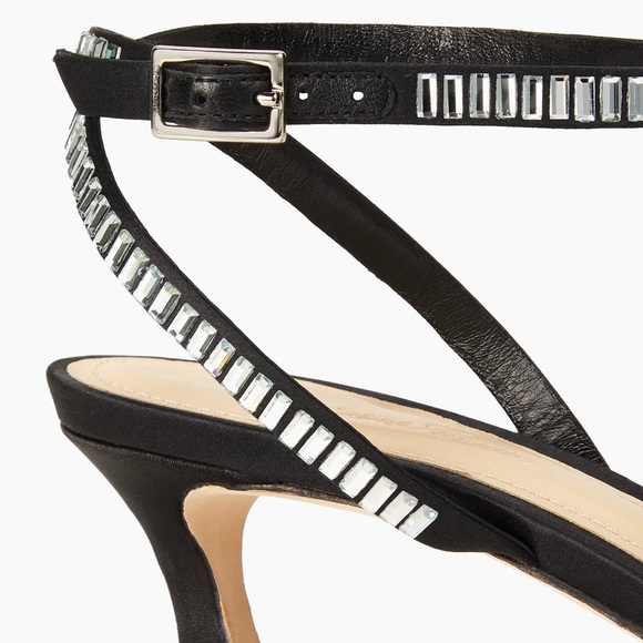 Saks Fifth Avenue Black and Silver Strappy Sandals - Picture 3 of 5